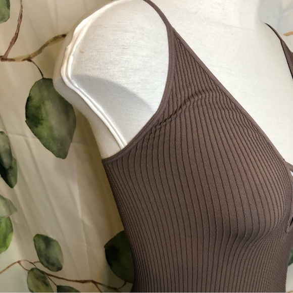 Free People Intimately Tank Brown Ribbed - Picture 2 of 12